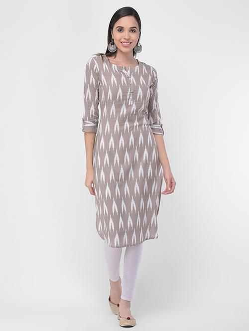 ikat print straight kurta - 16829683 - Very Small Image - 1