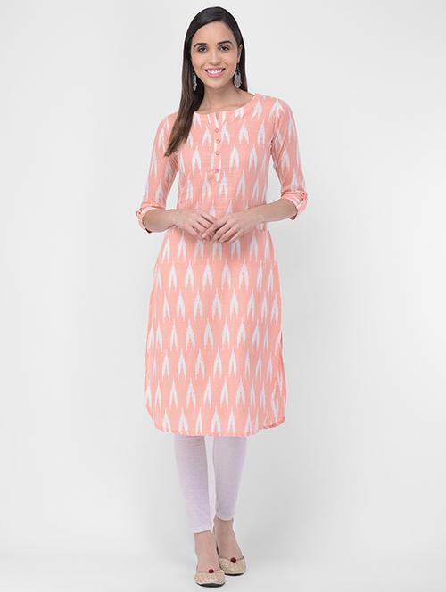 ikat print straight kurta - 16829685 - Very Small Image - 1