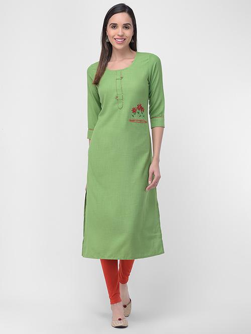 embroidered straight kurta - 16829688 - Very Small Image - 1