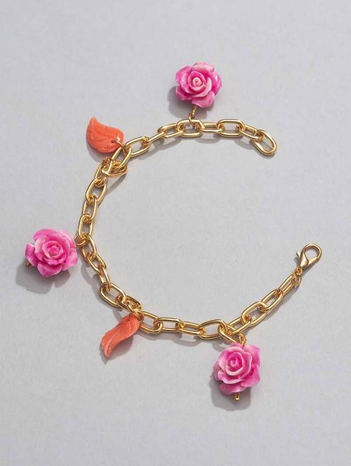 pink brass beaded bracelet - 16830143 - Very Small Image - 1