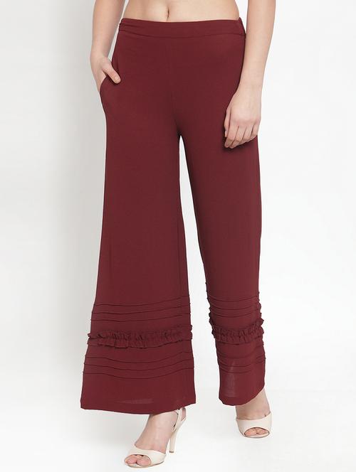 high rise frill detail palazzos - 16830220 - Very Small Image - 1