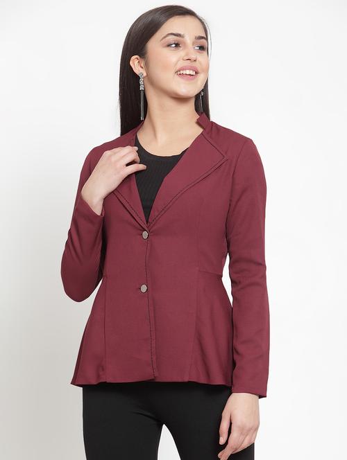 lapel neck a-line blazer - 16830229 - Very Small Image - 1