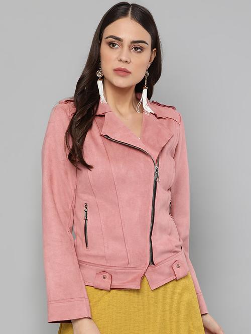 lapel neck suede jacket - 16830629 - Very Small Image - 1