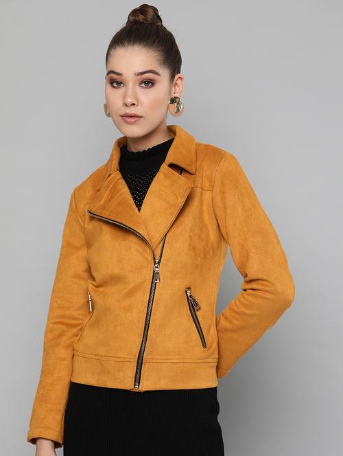 lapel neck suede jacket - 16830634 - Very Small Image - 1