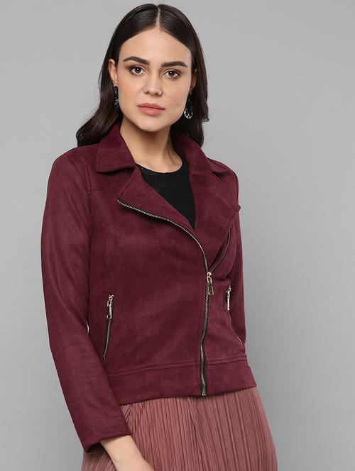 lapel neck suede jacket - 16830636 - Very Small Image - 1