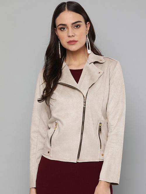 lapel neck suede jacket - 16830638 - Very Small Image - 1