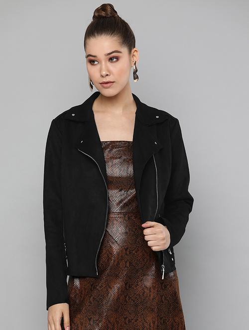 lapel neck suede jacket - 16830639 - Very Small Image - 1