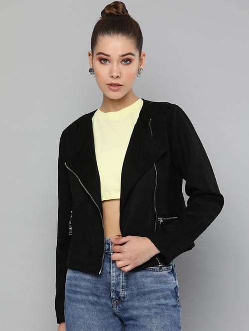 lapel neck zip up jacket - 16830654 - Very Small Image - 1