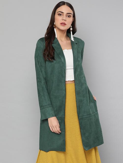 lapel neck suede jacket - 16830665 - Very Small Image - 1