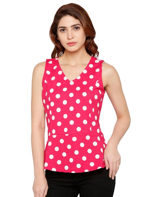 v-neck polka dot top - 16830798 - Very Small Image - 1
