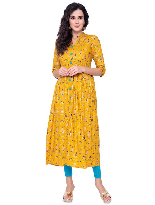 floral flared kurta - 16831089 - Very Small Image - 1