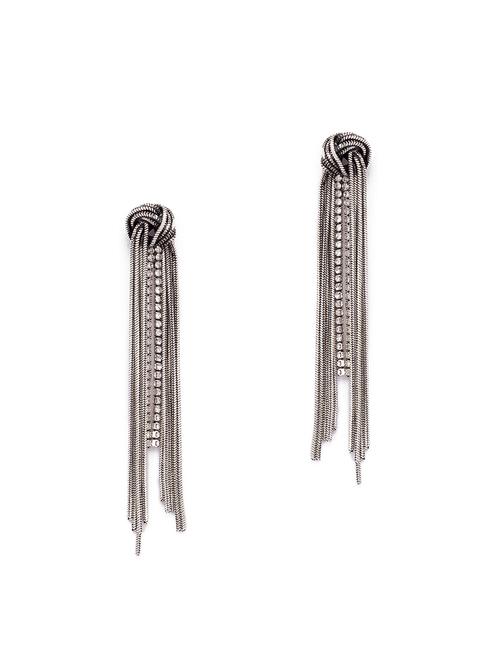 silver metal drop earring - 16831389 - Very Small Image - 1