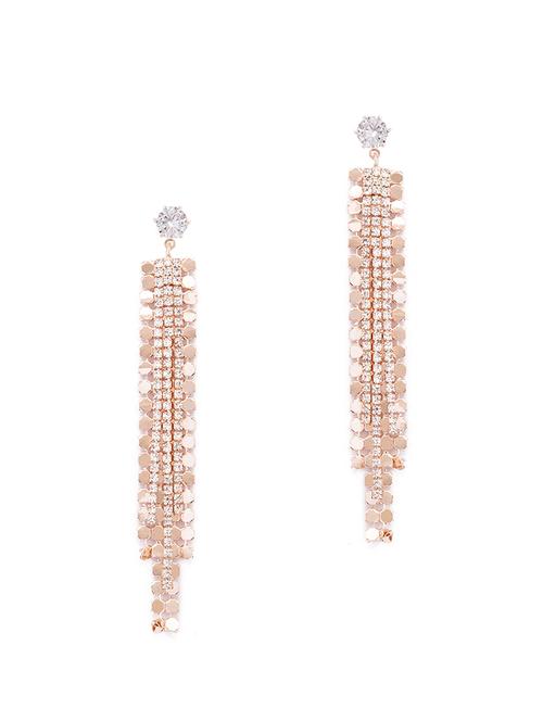 gold metal drop earring - 16831415 - Very Small Image - 1