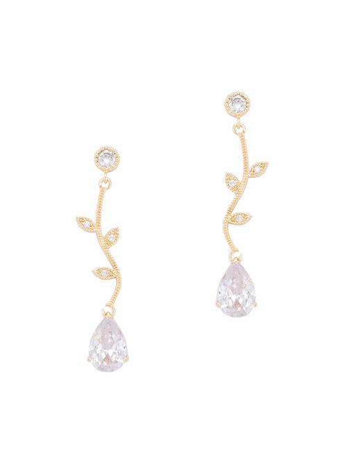 gold metal drop earring - 16831421 - Very Small Image - 1