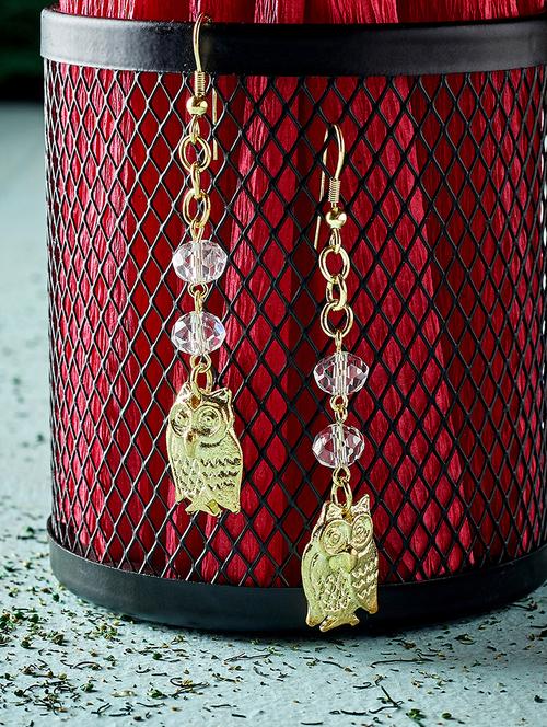 gold metal drop earring - 16831832 - Very Small Image - 1
