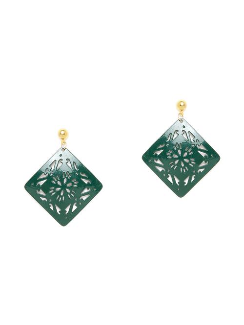green metal drop earring - 16831836 - Very Small Image - 1
