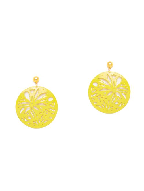 yellow metal drop earring - 16831837 - Very Small Image - 1
