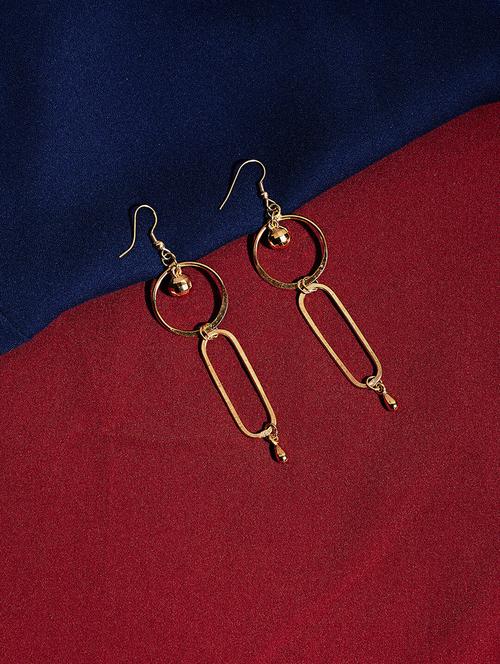gold metal drop earring - 16831851 - Very Small Image - 1