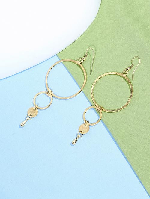 gold metal drop earring - 16831859 - Very Small Image - 1