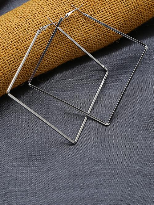 silver metal drop earring - 16831930 - Very Small Image - 1