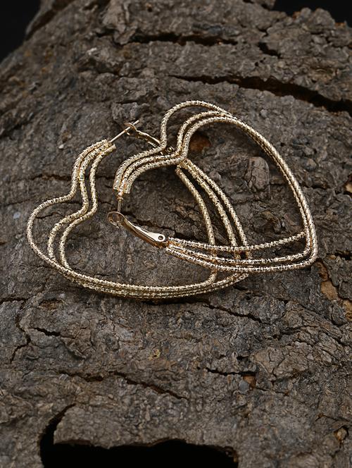 gold metal drop earring - 16831934 - Very Small Image - 1