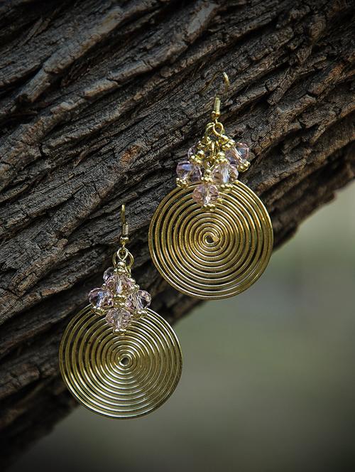 gold metal drop earring - 16831952 - Very Small Image - 1