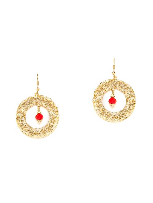 gold metal drop earring - 16831960 - Very Small Image - 1