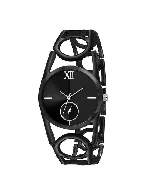 amazing black dial & black analog watch for women's & girls - 16832016 - Very Small Image - 1