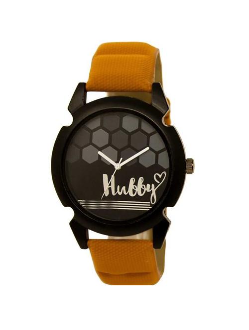 lovely black dial & brown strap analog watch for girls & women - 16832017 - Very Small Image - 1