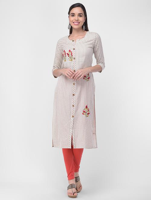 embroidered straight kurta - 16832377 - Very Small Image - 1