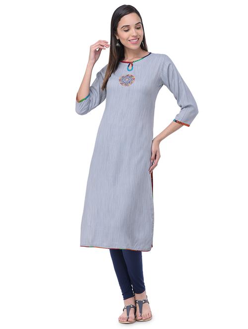 embroidered straight kurta - 16832384 - Very Small Image - 1