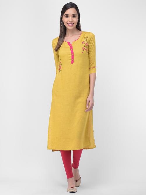 embroidered straight kurta - 16832385 - Very Small Image - 1