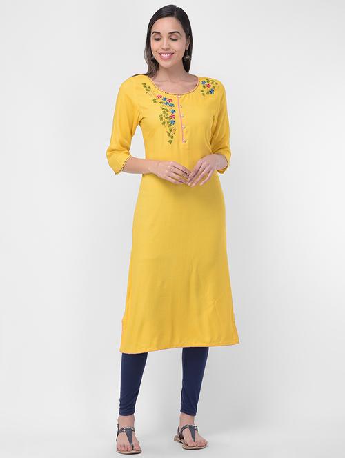 embroidered straight kurta - 16832388 - Very Small Image - 1
