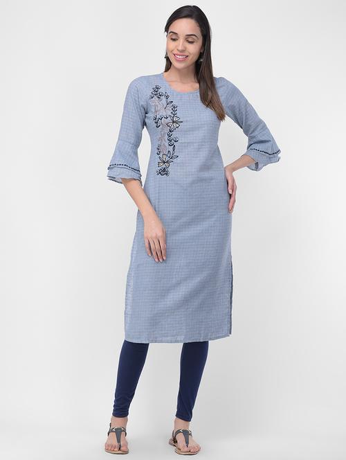 embroidered straight kurta - 16832390 - Very Small Image - 1