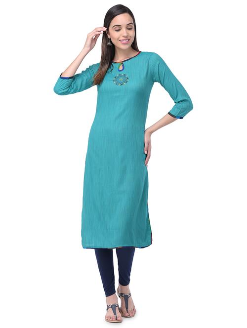 embroidered straight kurta - 16832391 - Very Small Image - 1
