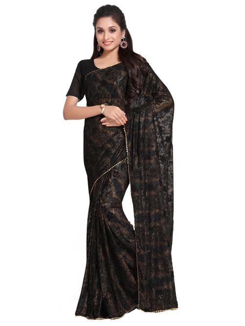 floral woven saree with blouse - 16832423 - Very Small Image - 1