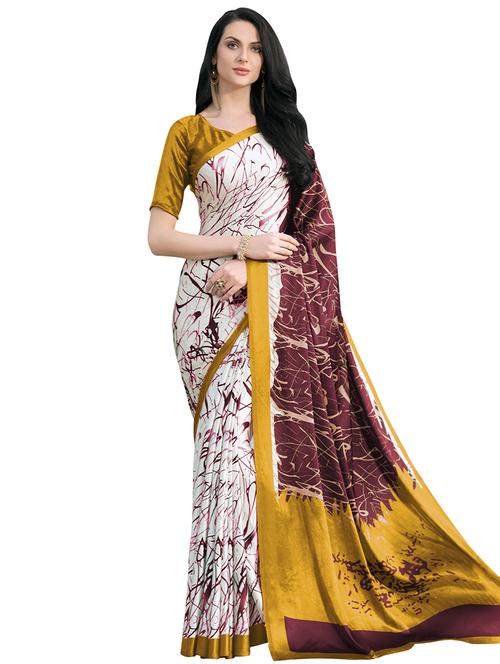 abstract printed saree with blouse - 16832468 - Very Small Image - 1