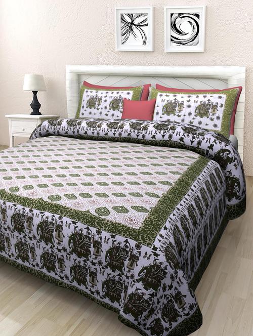 cotton double bed sheet with 2 pillow covers - 16832635 - Very Small Image - 1