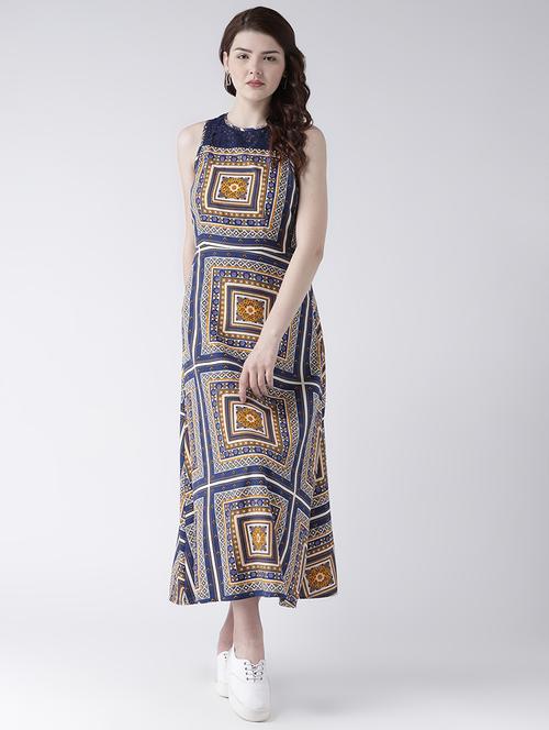 lace panel printed maxi dress - 16833117 - Very Small Image - 1