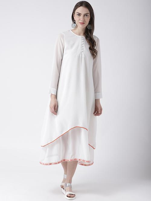 solid layered ethnic dress - 16833141 - Very Small Image - 1