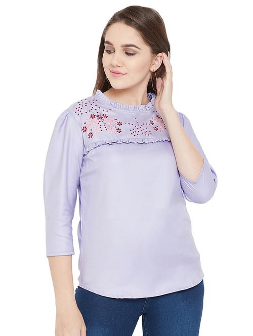 embroidered detail frill detail top - 16833189 - Very Small Image - 1