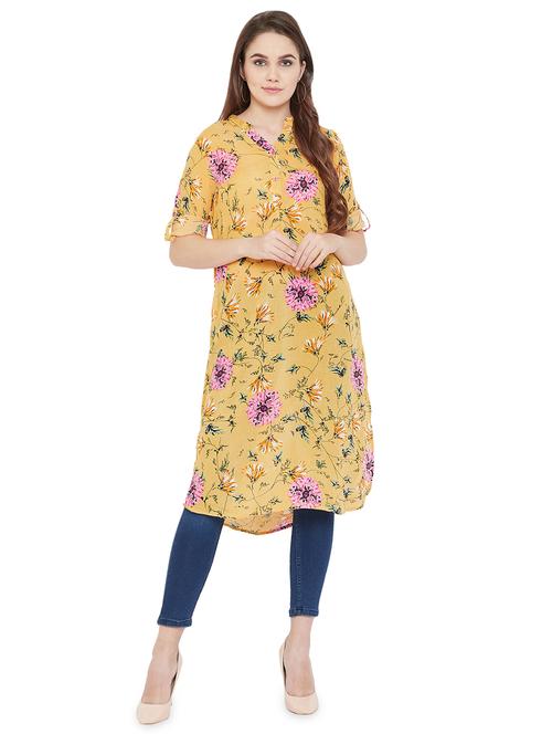 mandarin neck floral tunic - 16833194 - Very Small Image - 1