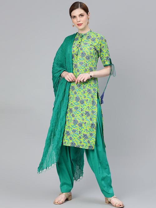 floral kurta suit set - 16833264 - Very Small Image - 1