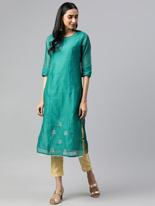 embroidered kurta pant set - 16833279 - Very Small Image - 1