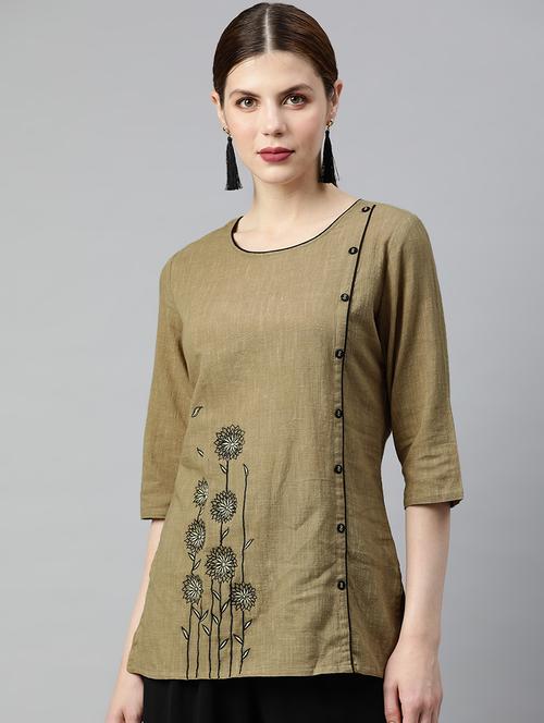 embroidered detail button up top - 16833316 - Very Small Image - 1