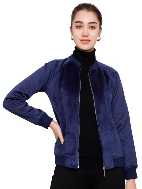 zip up velvet bomber jacket - 16833321 - Very Small Image - 1