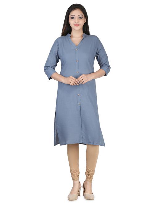 solid straight kurta - 16833473 - Very Small Image - 1