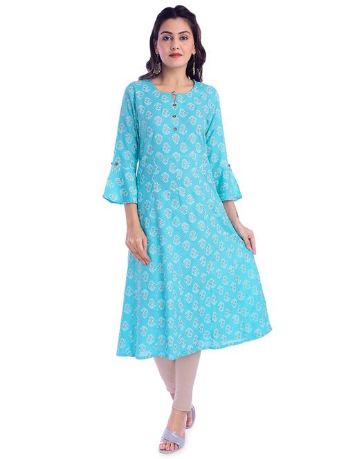 floral flared kurta - 16833707 - Very Small Image - 1