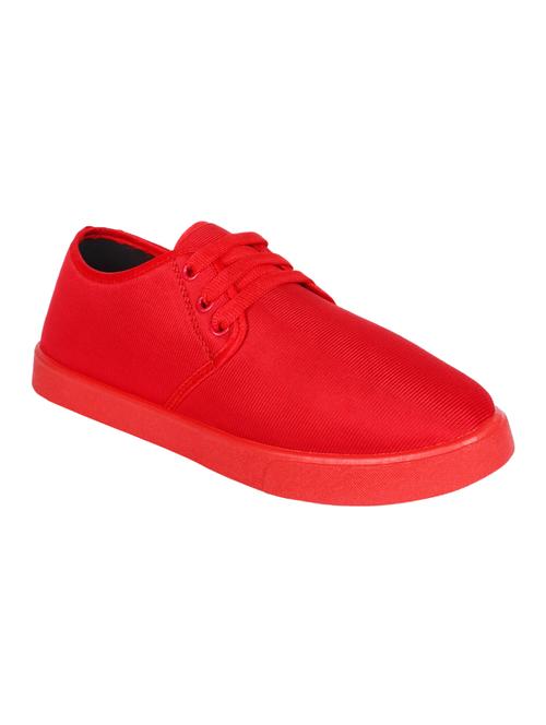 red fabric lace up sneakers - 16833783 - Very Small Image - 1