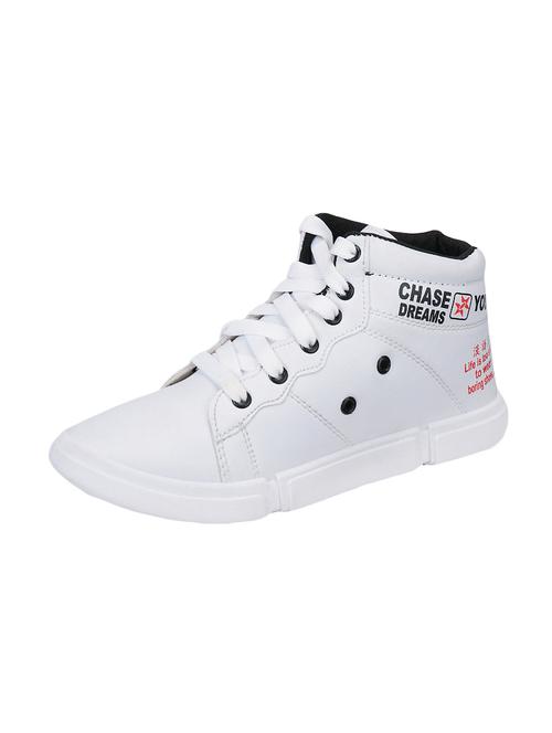 white leatherette lace up sneakers - 16833882 - Very Small Image - 1